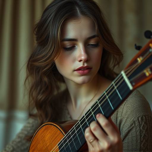 Portræt af Maria Christensen, en musiker med en drømmende og kunstnerisk fremtoning.