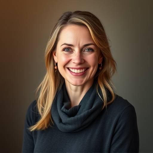 Portræt af Sofie Andersen, chef fotograf ved Atelier Lysglimt, smilende og professionel.
